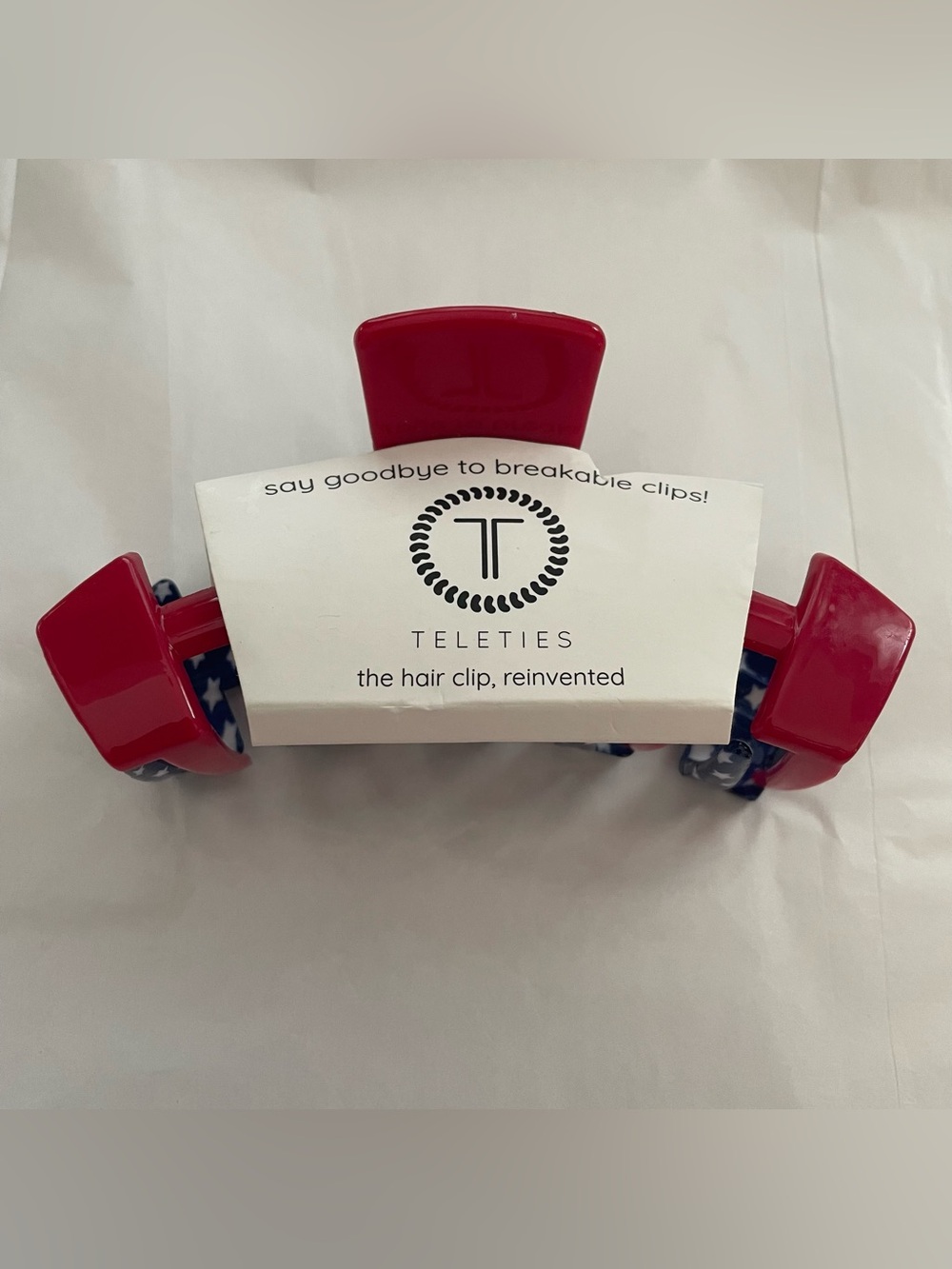 Teleties We The Party People American Flag Claw Clip Large Size BRAND NEW